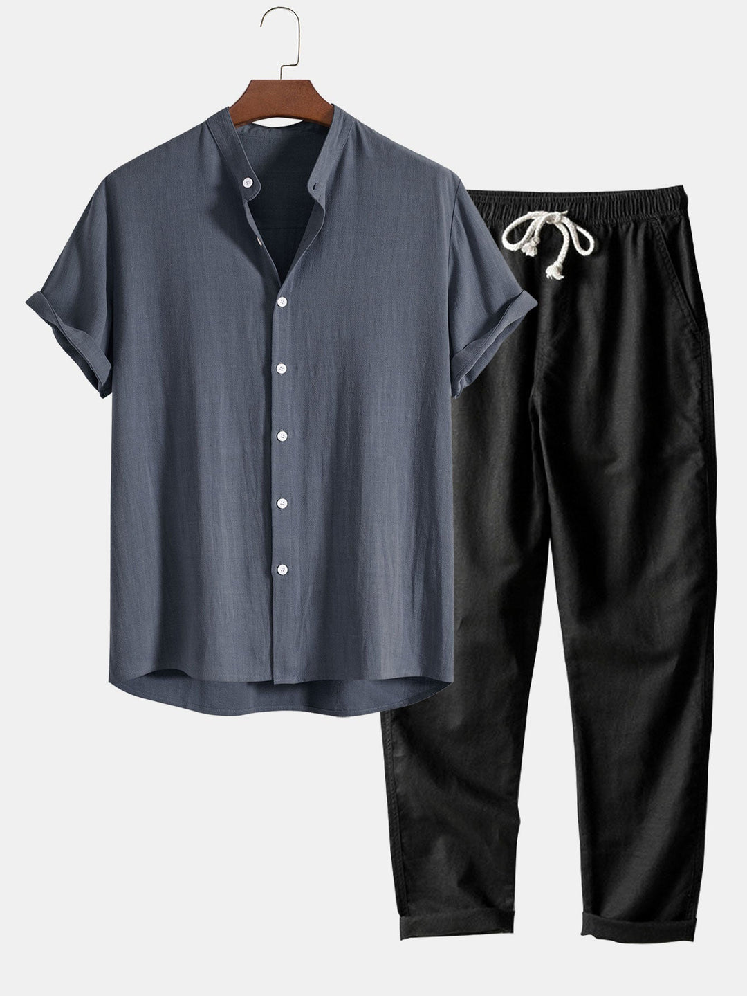 Levoire | Ensemble D'Été En Lin Pour Hommes Bleu