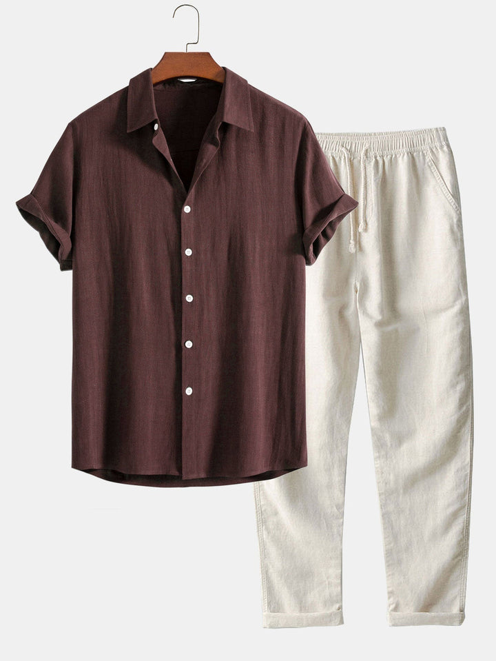 Levoire | Surchemise Et Pantalon Stylés Et Élégants Brun
