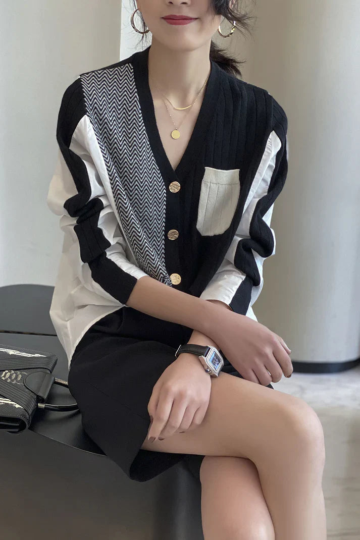 Levoire | Gilet rayé, col en V