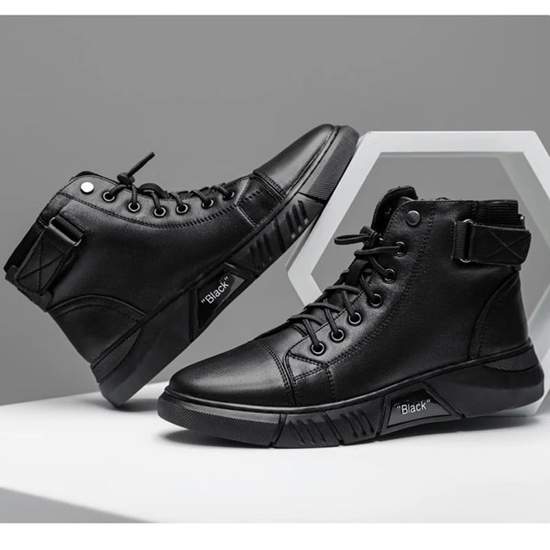 Levoire | Bottes en cuir noires et chaudes