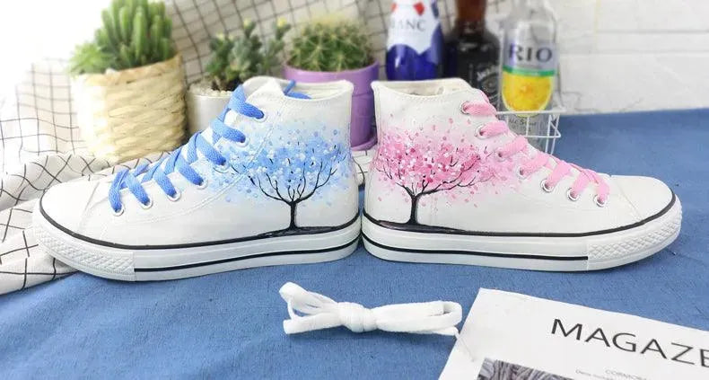 Levoire | Chaussures en toile à talons peintes à la main Mandarinsouris Bleu