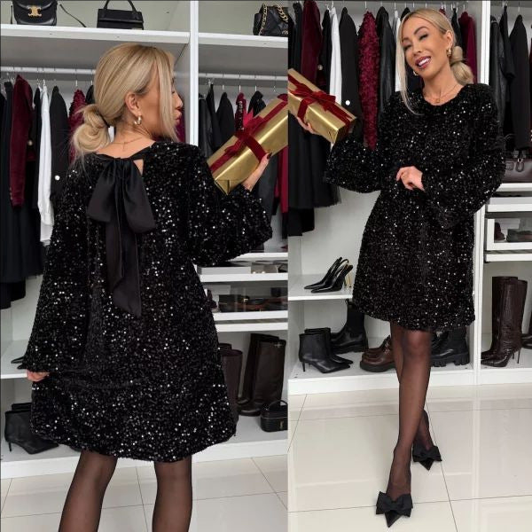 Levoire | Robe Lustrée Luxueuse Avec Fronces En Velours Noir