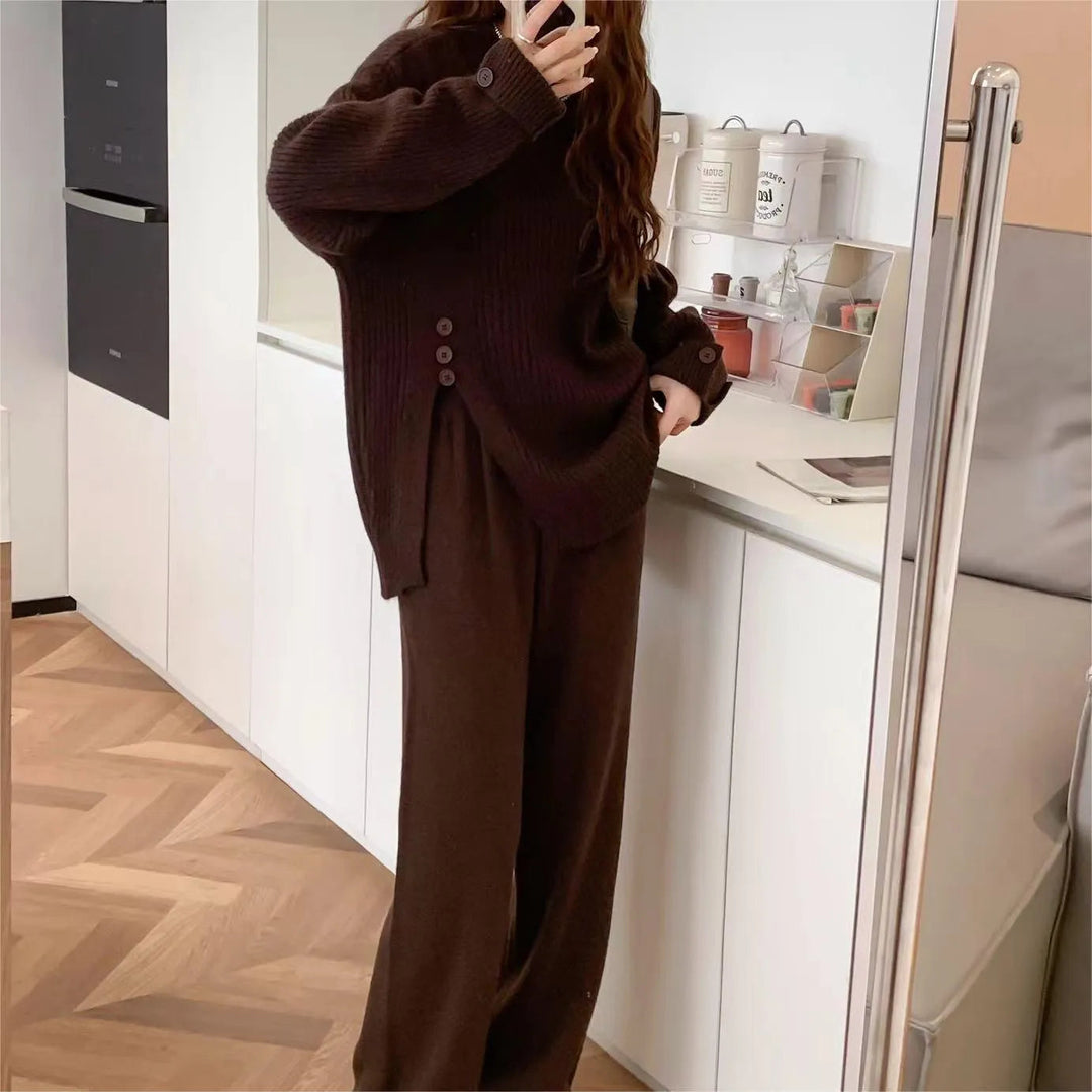 Levoire | Ensemble deux pièces avec un pull en tricot et un pantalon à manches larges
