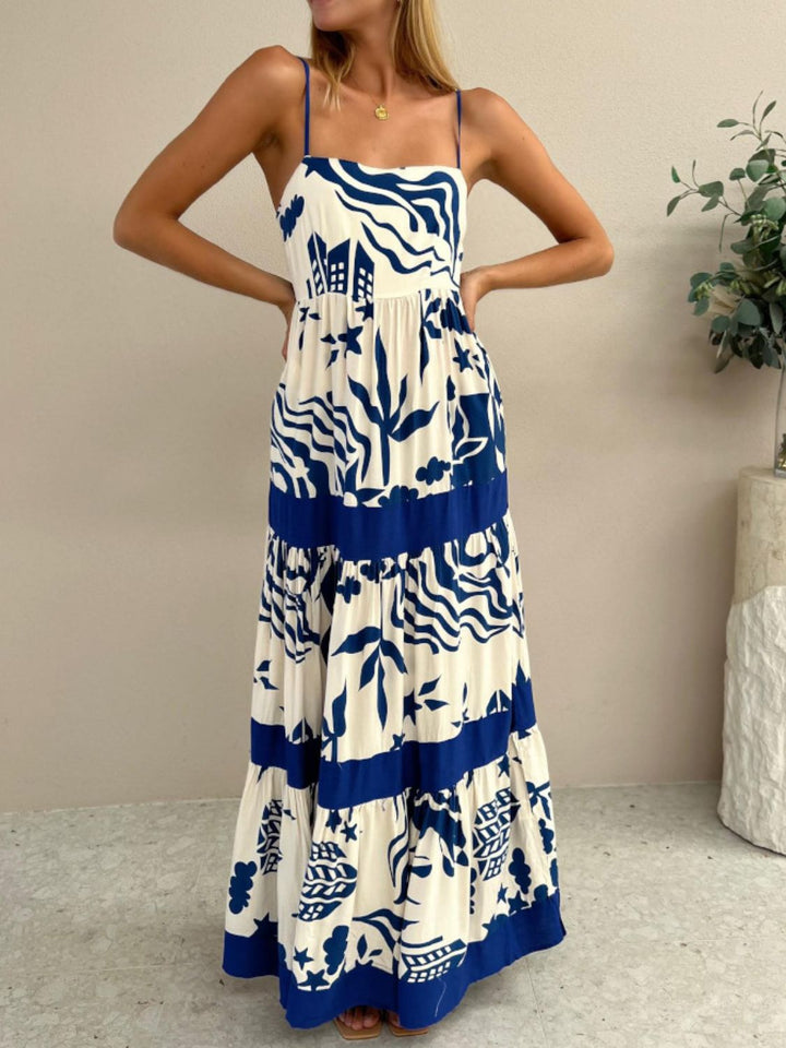 Levoire | Robe Maxi Cami À Découpe Carrée Imprimée