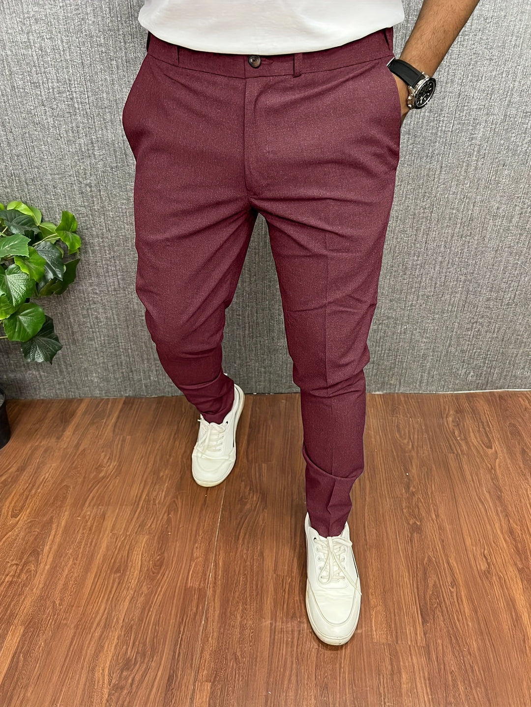 Levoire | Pantalons Élégants Pour Hommes Bordeaux rouge