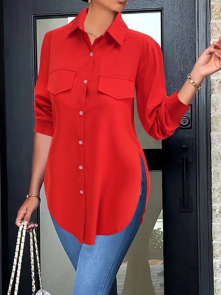 Levoire | Simple Unicolore Chemise Rot