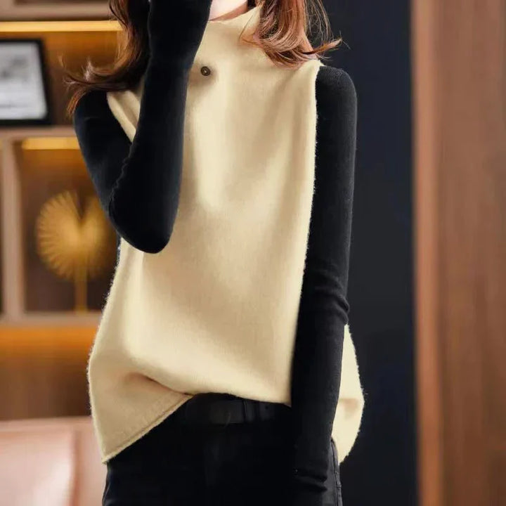 Levoire | Gilet Col Roulé Stylé Beige