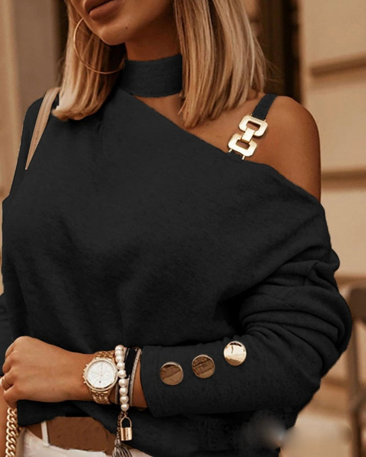 Levoire | Pull Élégant Avec Des Détails Élégants Noir