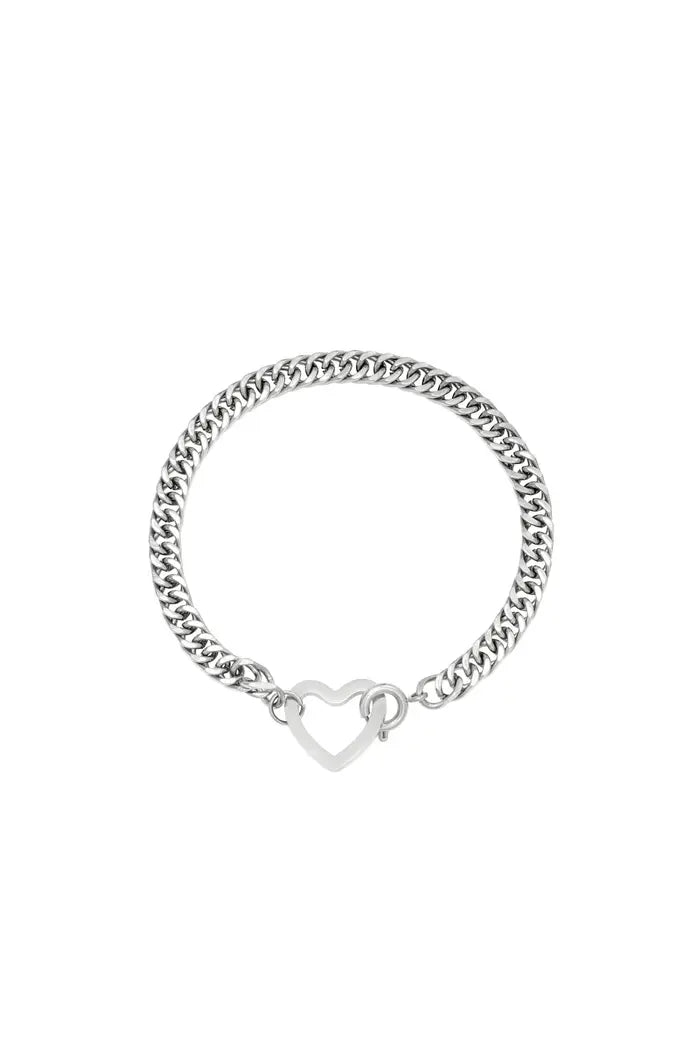 Levoire | Bracelet En Forme De Cœur Argent