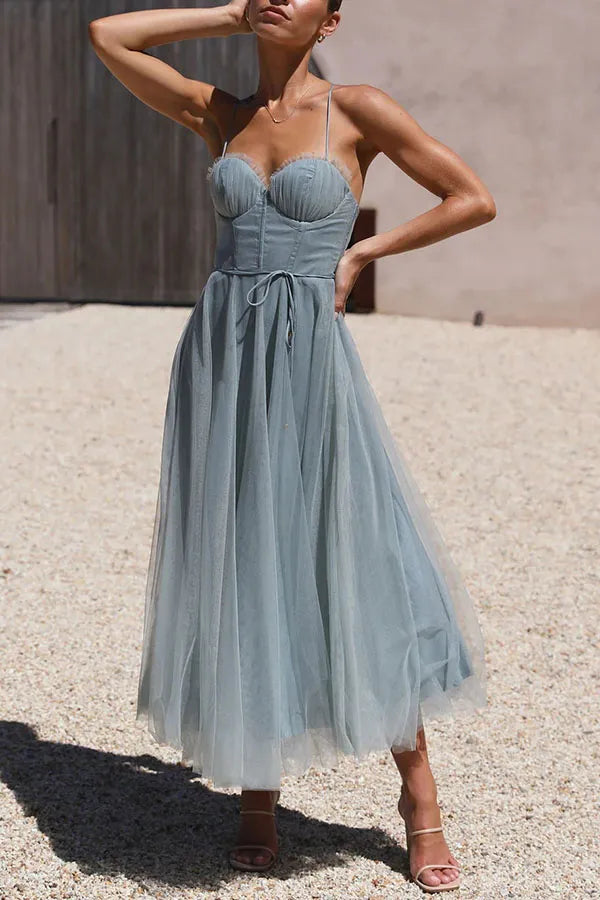 Levoire | Robe Maxi Stylée Pour Femmes Aurora Gris Bleu - ÉPUISÉ