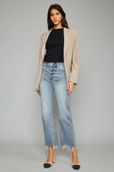 Levoire | Jean Taille Haute Cropped À Ourlet Brut