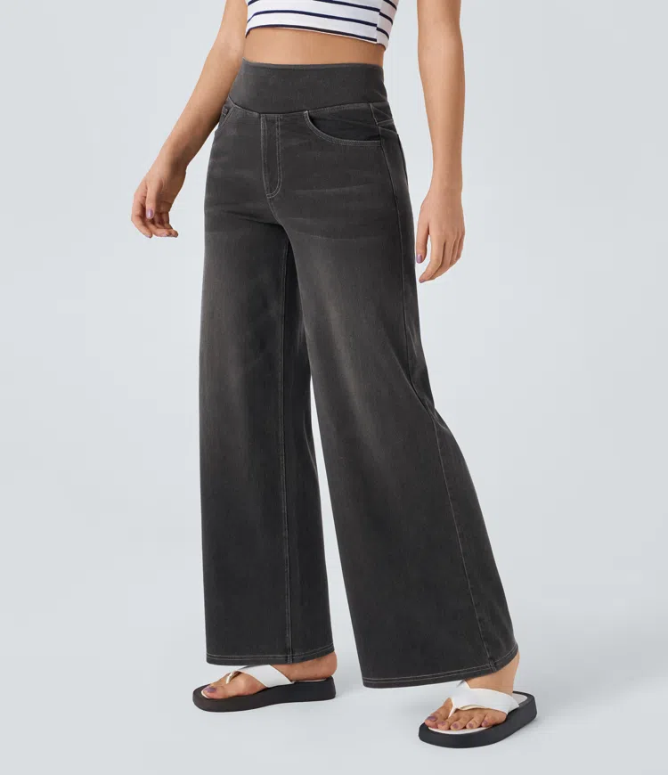 Levoire | Pantalon Denim Stretch Taille Haute Femme