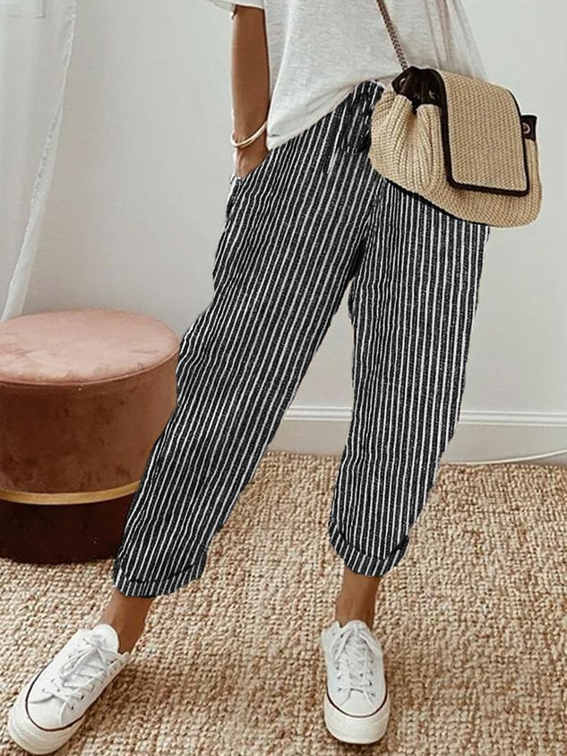 Levoire | Pantalons Ilmaisa Noir (Rayé)