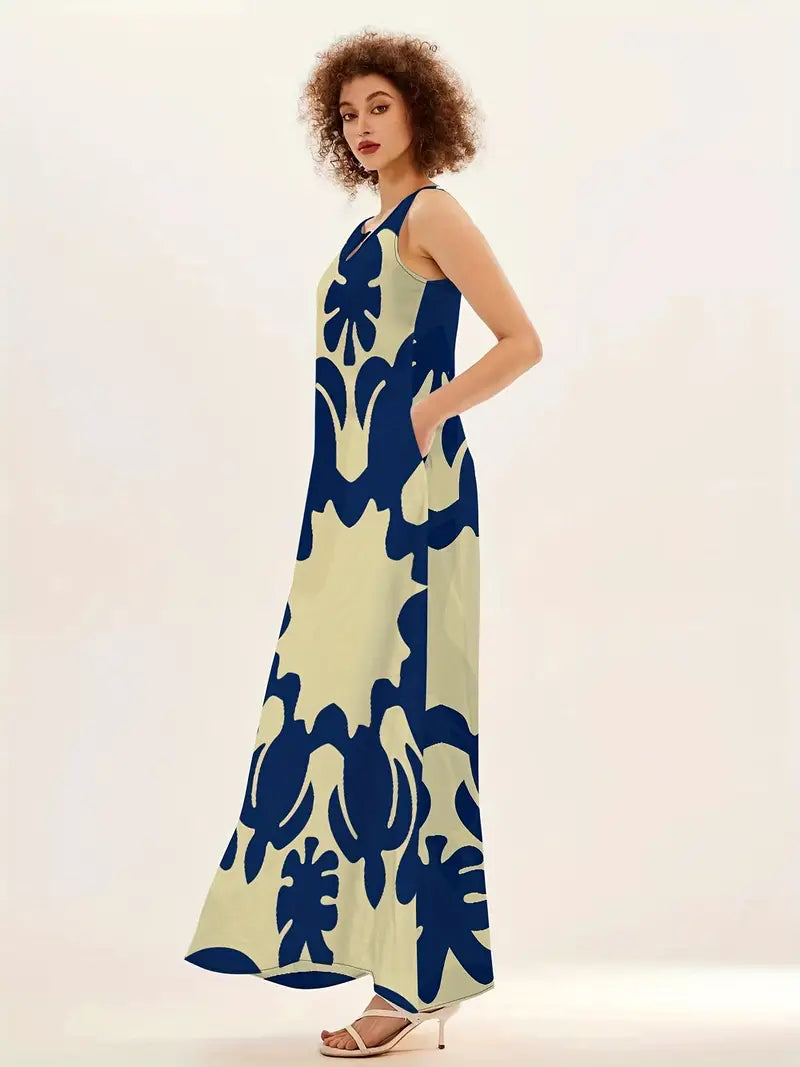 Levoire | Robe Maxi Avec Imprimé Graphique Et Décolleté En V