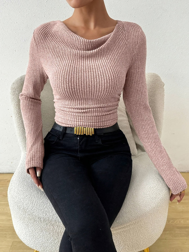 Levoire | Col Ripp Top À Manches Longues Pour Femmes Selene Rosa