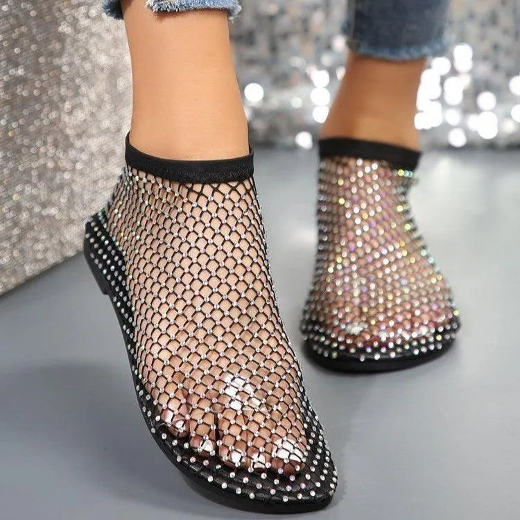 Levoire | Sandales à paillettes avec design en strass Noir