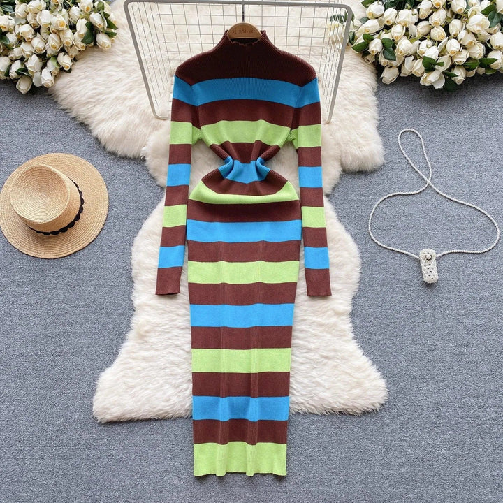 Levoire | Robe en rib pour femmes en couleurs mélangées
