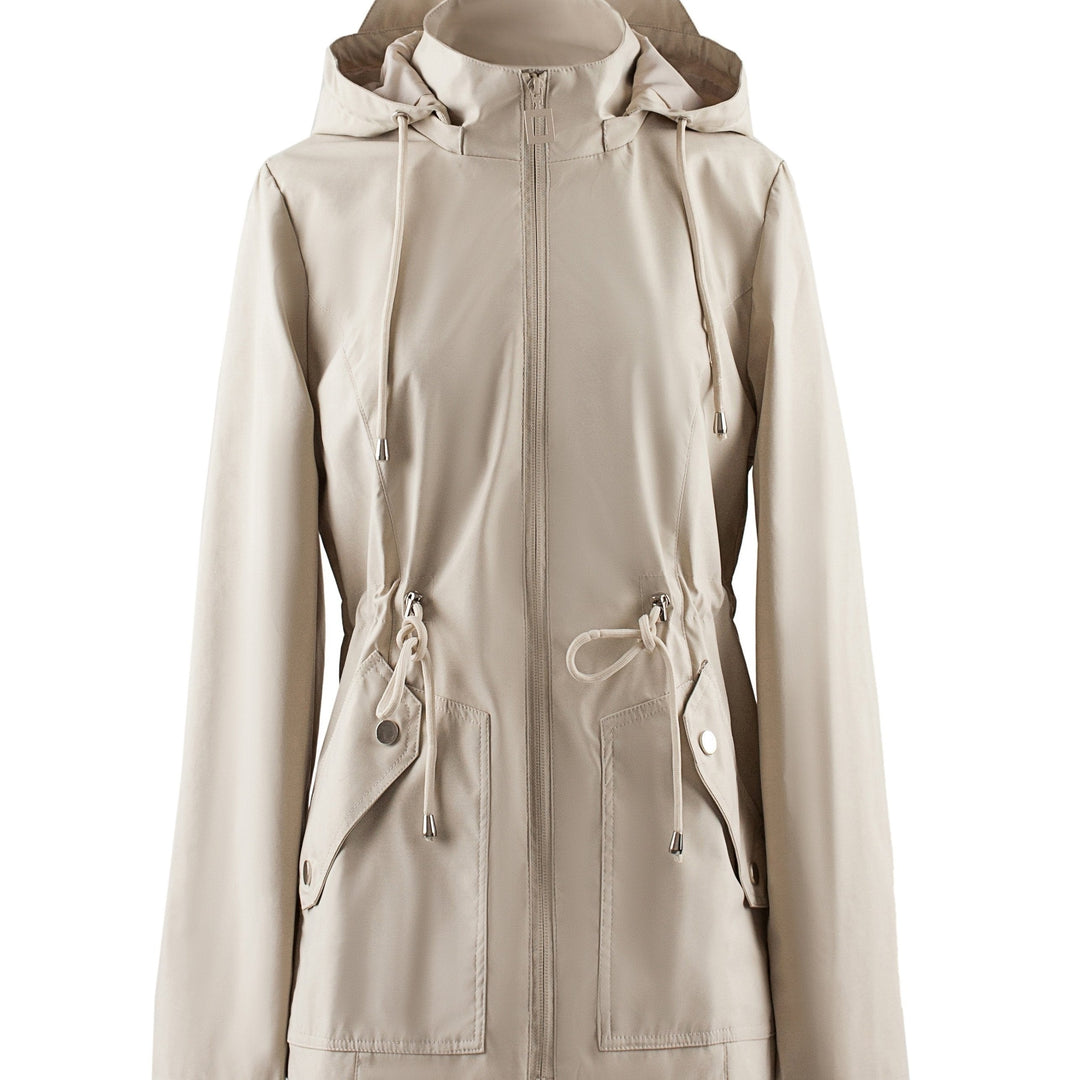 Levoire | Veste Imperméable À Taille Haute Pour Le Printemps / L'Automne Avec Capuche