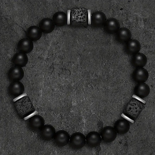 Levoire | Bracelet en Onyx Mat avec Perles Naturelles et Style Sophistiqué pour Tous