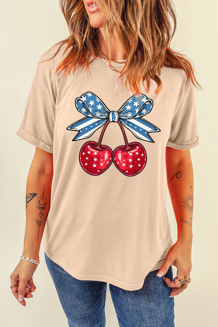 Levoire | Cerise Graphique Col Rond Manches Courtes T-shirt