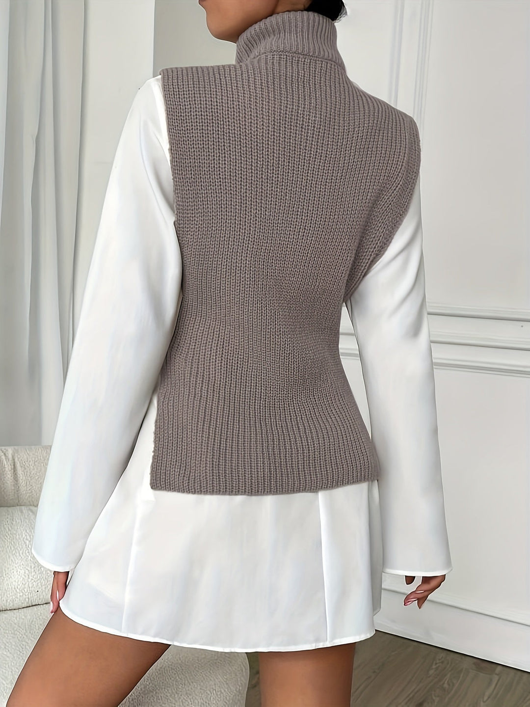 Levoire | Sans Manches Gilet Tricoté Pour Recouvrement En Couches