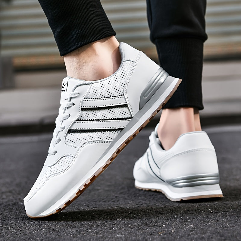 Levoire | Baskets Classiques Pour Hommes Avec Semelle Antidérapante Et Lacets Blanc et Gris