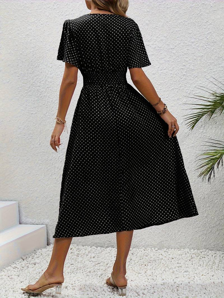 Levoire | Robe Courte À Manches Courtes À Imprimé Intégral Pour Le Printemps Et L'Été