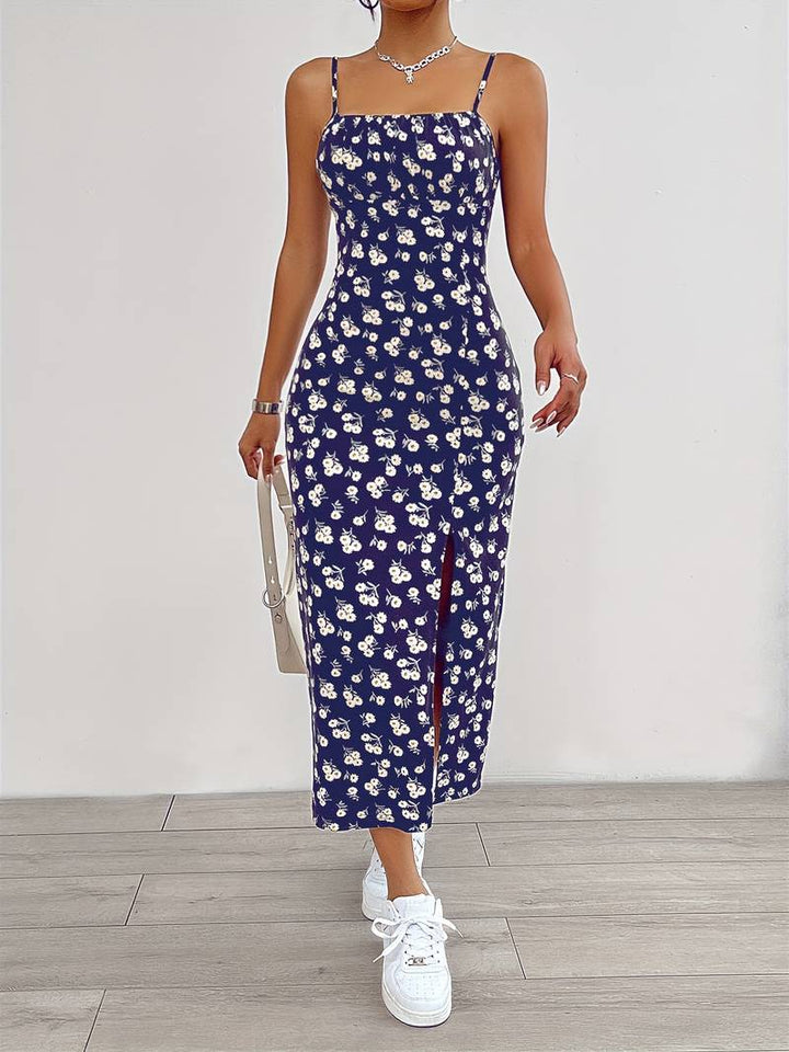 Levoire | Robe Cami À Bretelles Séparées Avec Imprimé Floral Bleu