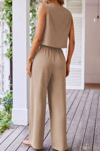 Levoire | Chemise Boutonnée Gilet & Pantalons Amples À Cordon Chic & Sans Effort Style