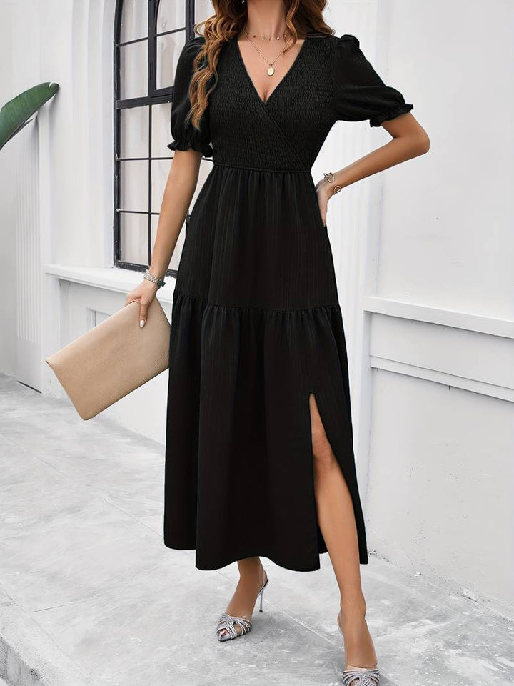 Levoire | Robe Froncée Avec Décolleté En V Et Ourlet Fendu