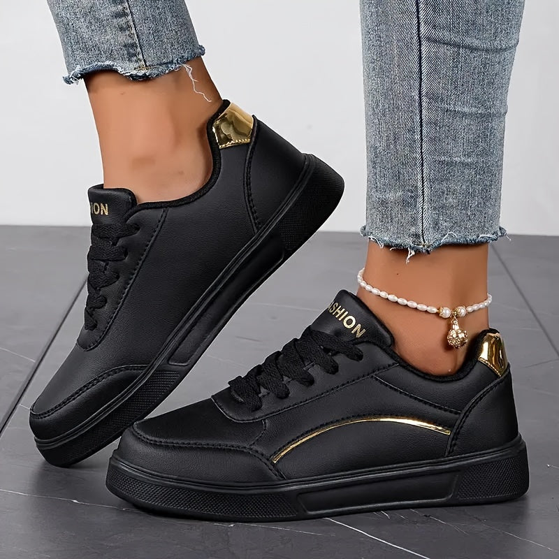 Levoire | Baskets À Plateforme Avec Lacets Noir Or