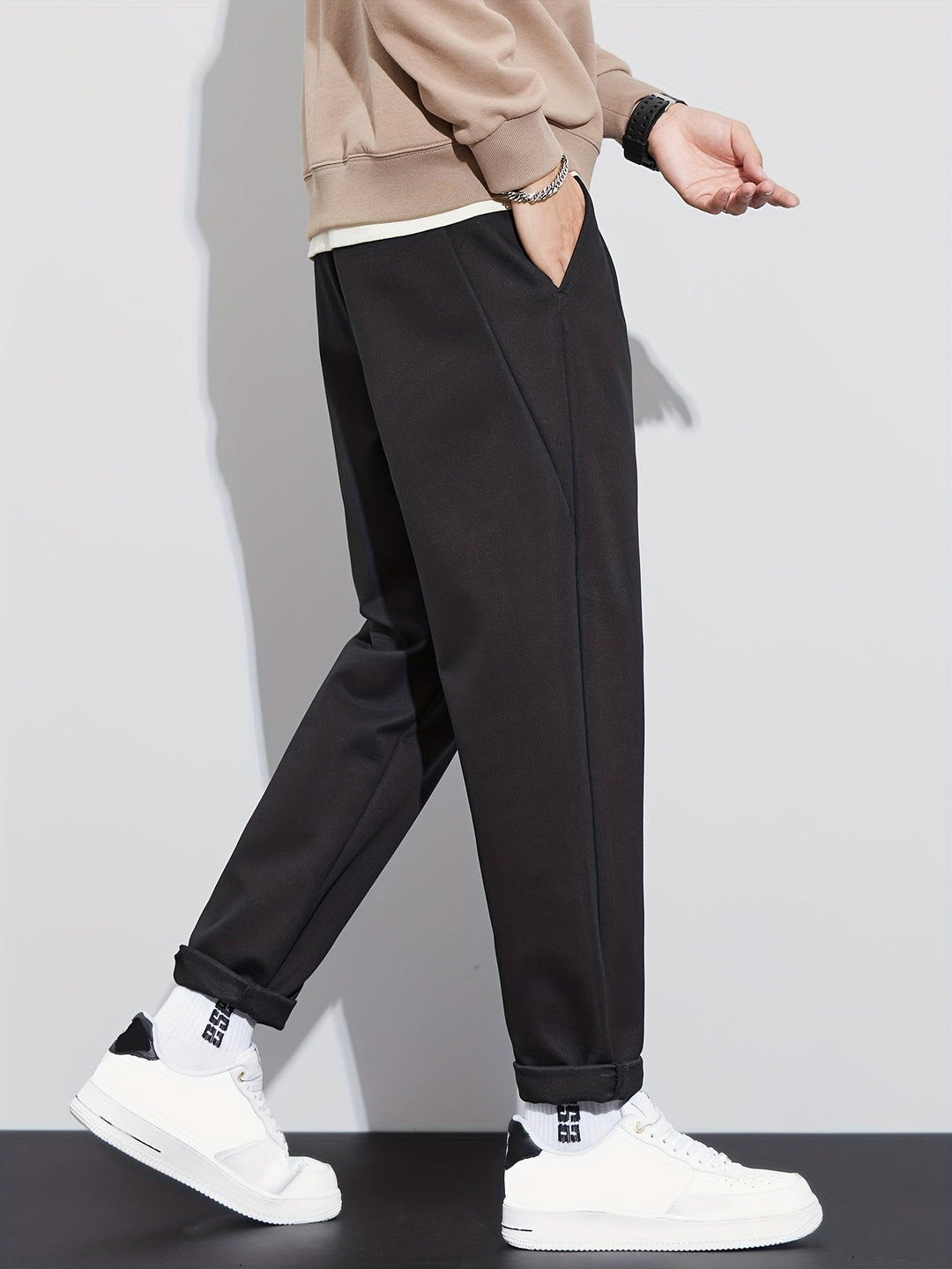 Levoire | Pantalons Unis Confortables Pour Hommes À Jambes Droites