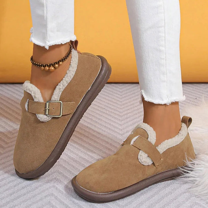 Levoire | Luxe Chaussures Douillettées Avec Boucle Pour Femmes Khaki