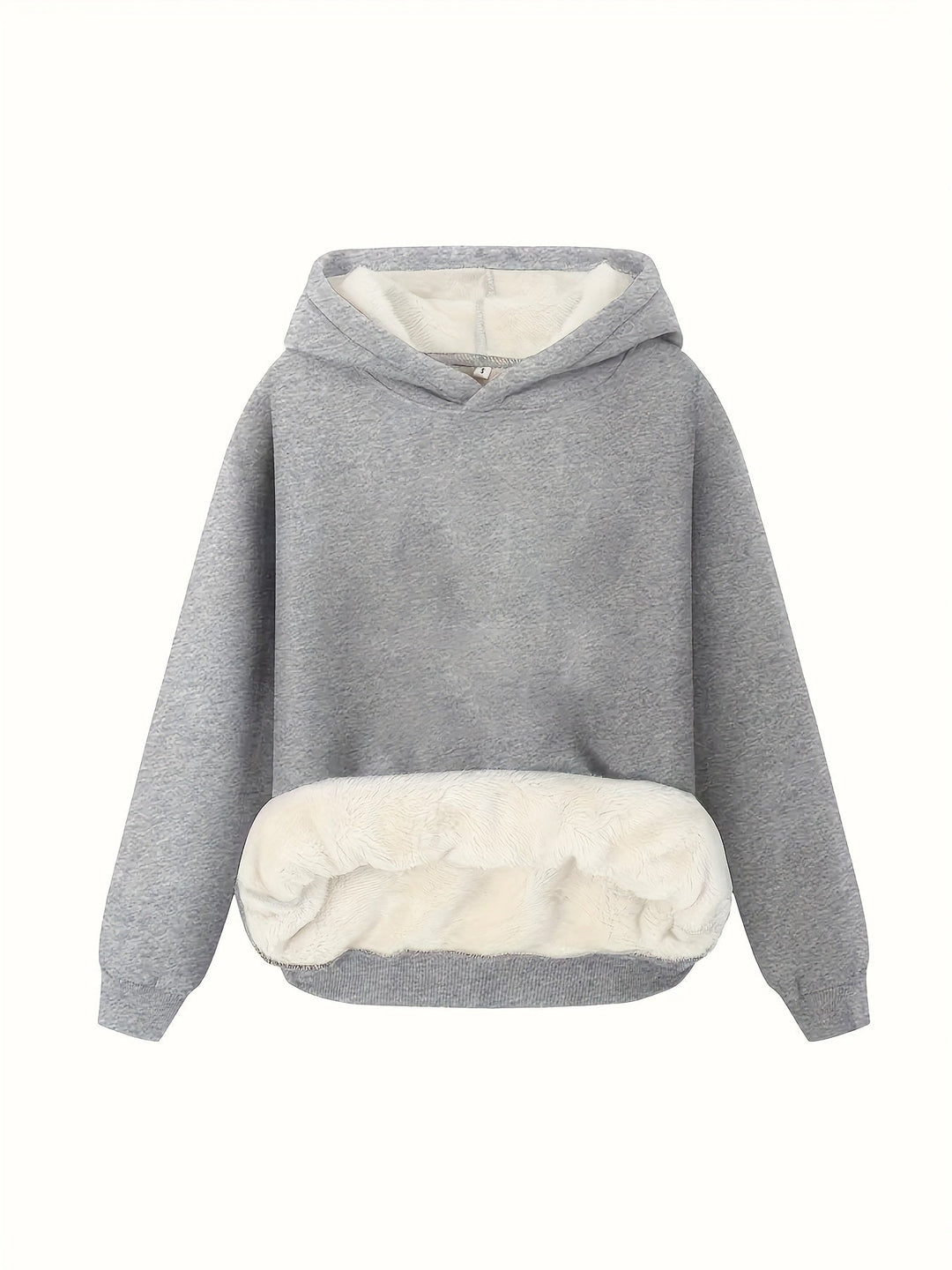 Levoire | Sweater À Capuche Unie Pour Femmes Avec Doublure En Polaire Gris clair