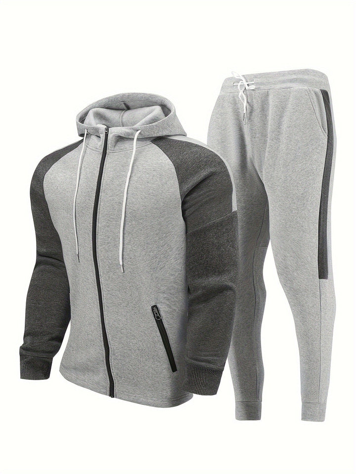 Levoire | Sweat À Capuche À Manches Longues Avec Fermeture Éclair, Ensemble De Sport Avec Pantalon Assorti
