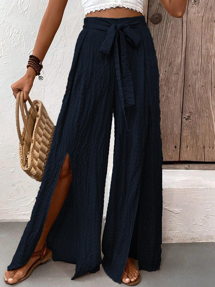 Levoire | Honey Tied Schlitz Pantalon Large Jambes