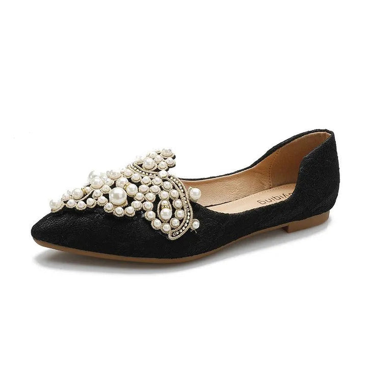 Levoire | Élégante ballerine avec des perles Noir