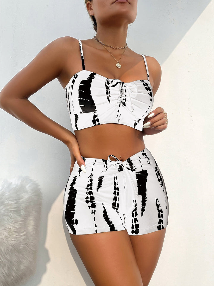 Levoire | Bikini À Taille Haute Et Haut Froncé Pour Femmes Blanc
