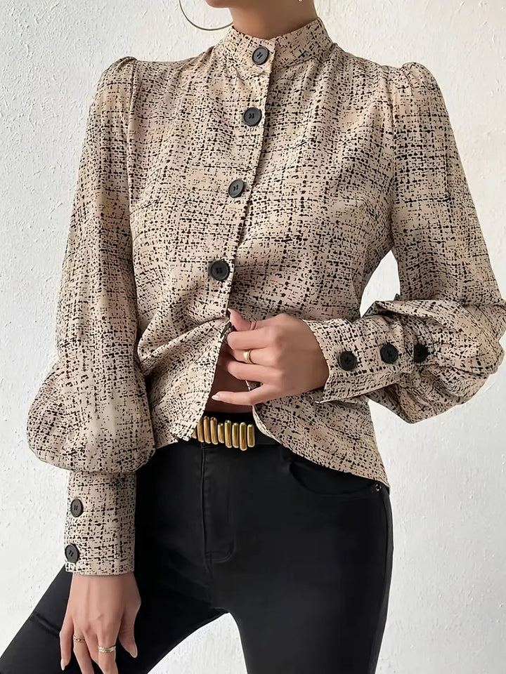 Levoire | Chemisier Avec Motif Abstrait Et Détails De Boutons Pour Femmes
