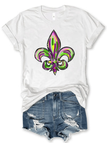 Levoire | Mardi Gras Graphique Col Rond Manches Courtes T-shirt