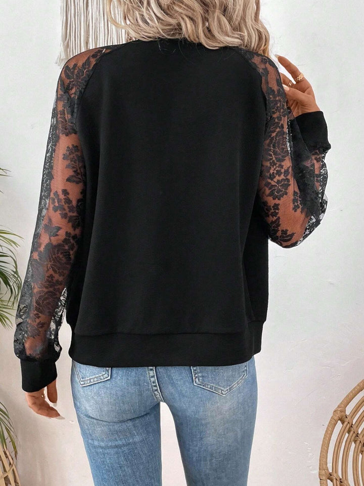 Levoire | Veste Zippée Col Baseball En Dentelle