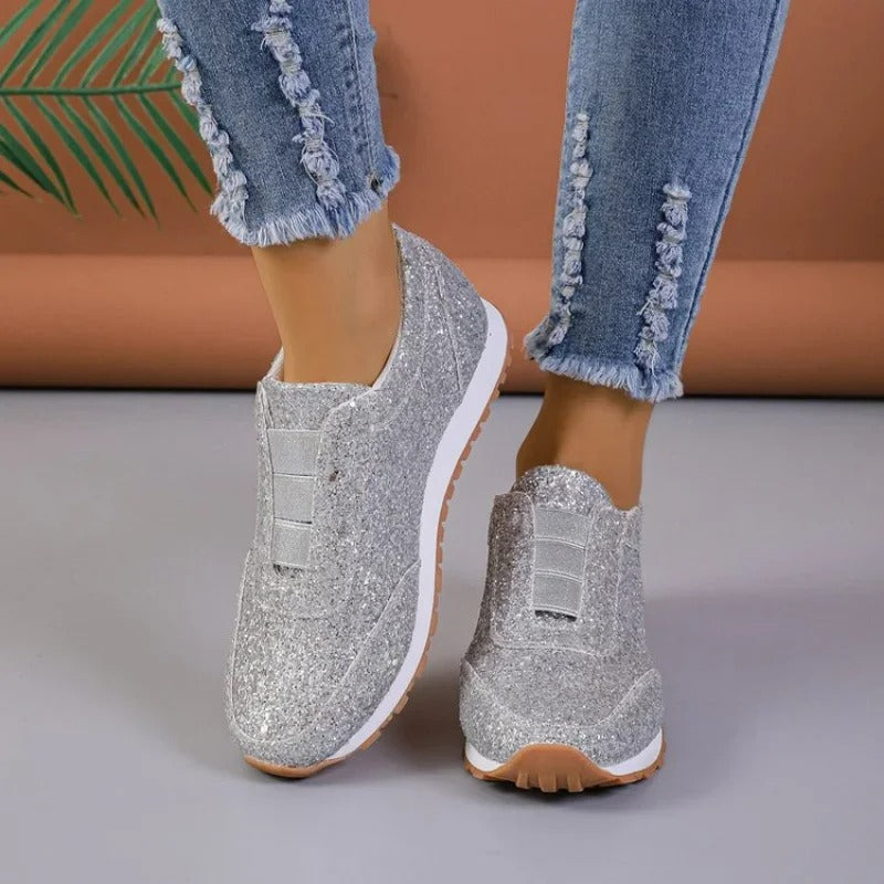Levoire | Baskets À Paillettes Pour Femmes Argent 35
