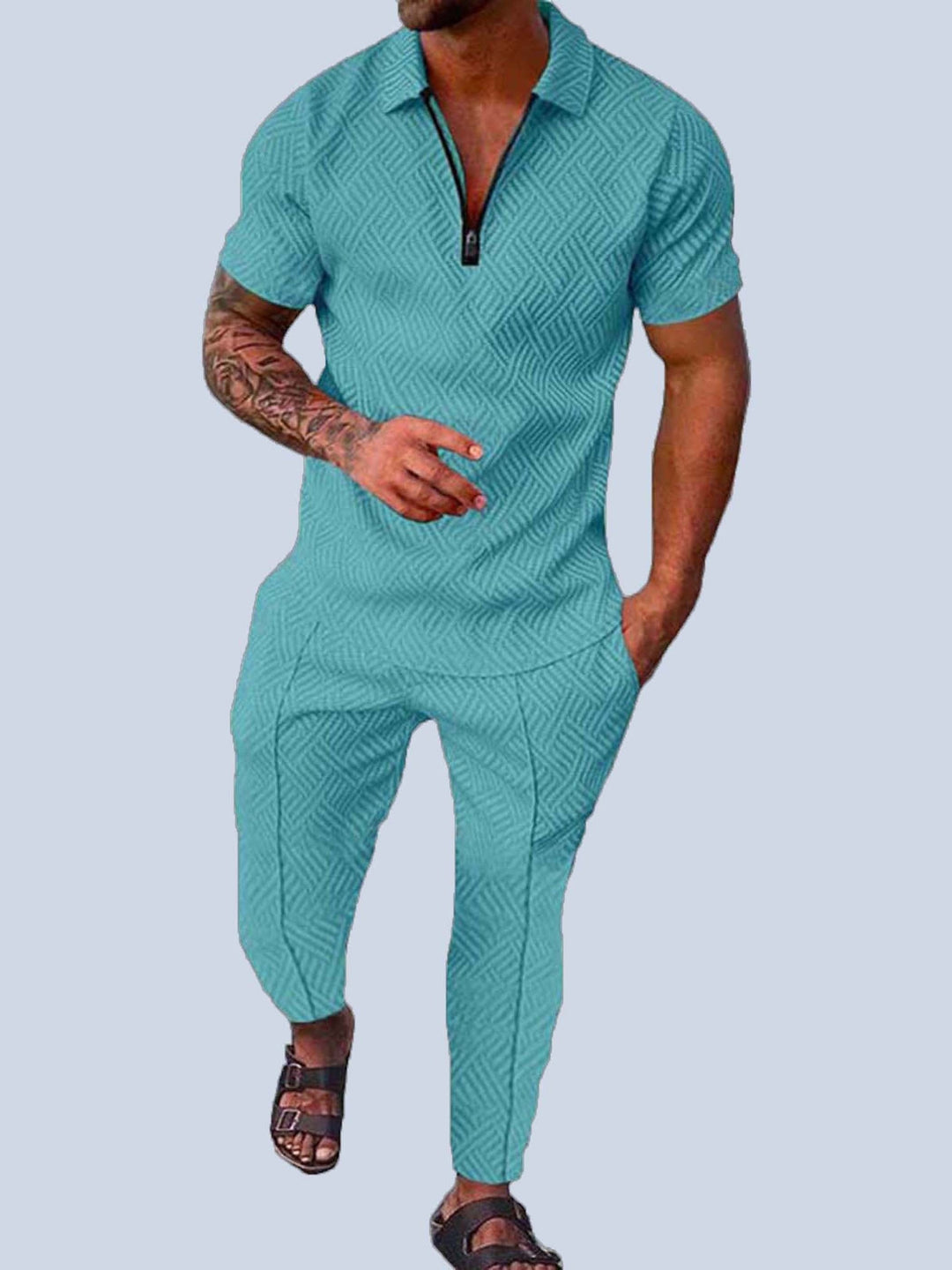 Levoire | Ensemble De Loisirs 2 Pièces Homme Avec Haut Et Pantalon Ciel bleu