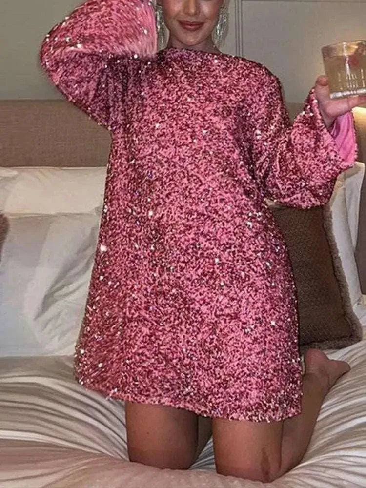 Levoire | Robe avec des paillettes pour femmes Rosa