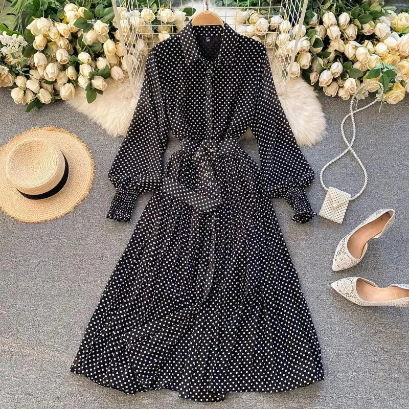 Levoire | Robe de printemps française pour femmes Noir Taille libre
