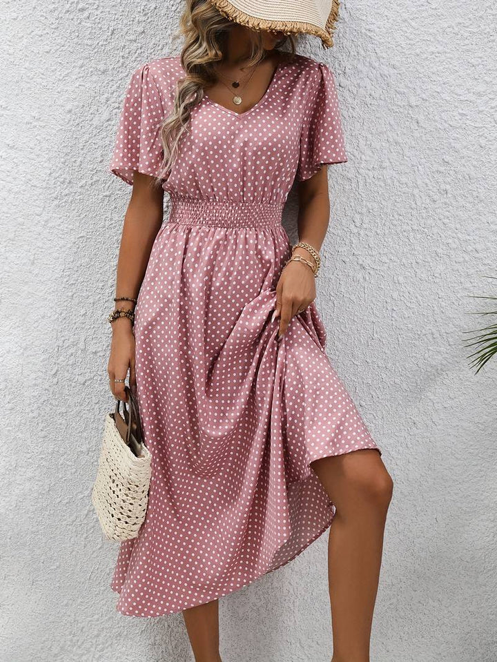 Levoire | Robe Courte À Manches Courtes À Imprimé Intégral Pour Le Printemps Et L'Été