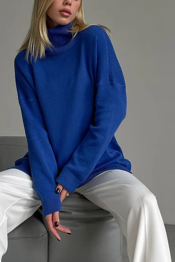 Levoire | Pull À Col Roule Ample, Cosy Et Doux Pour L'Hiver Bleu