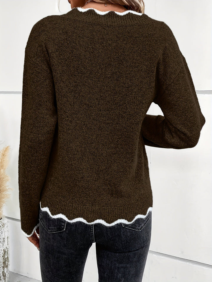 Levoire | Style Pull Avec Volants Et Col En V