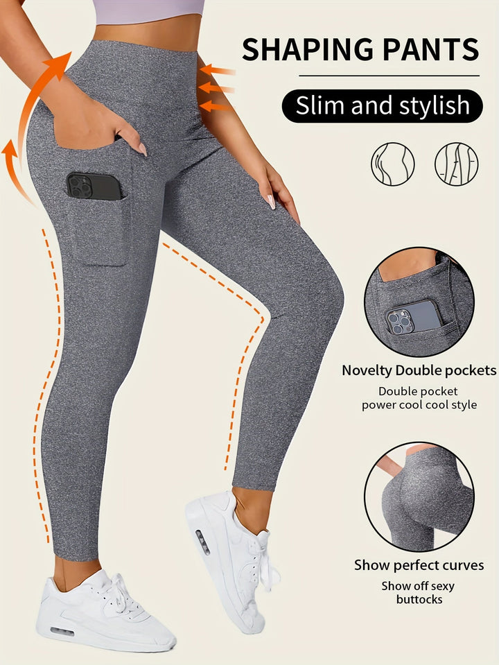 Levoire | Pantalons De Yoga Unis Avec Poche Et Haute Élasticité Leikaharmaa