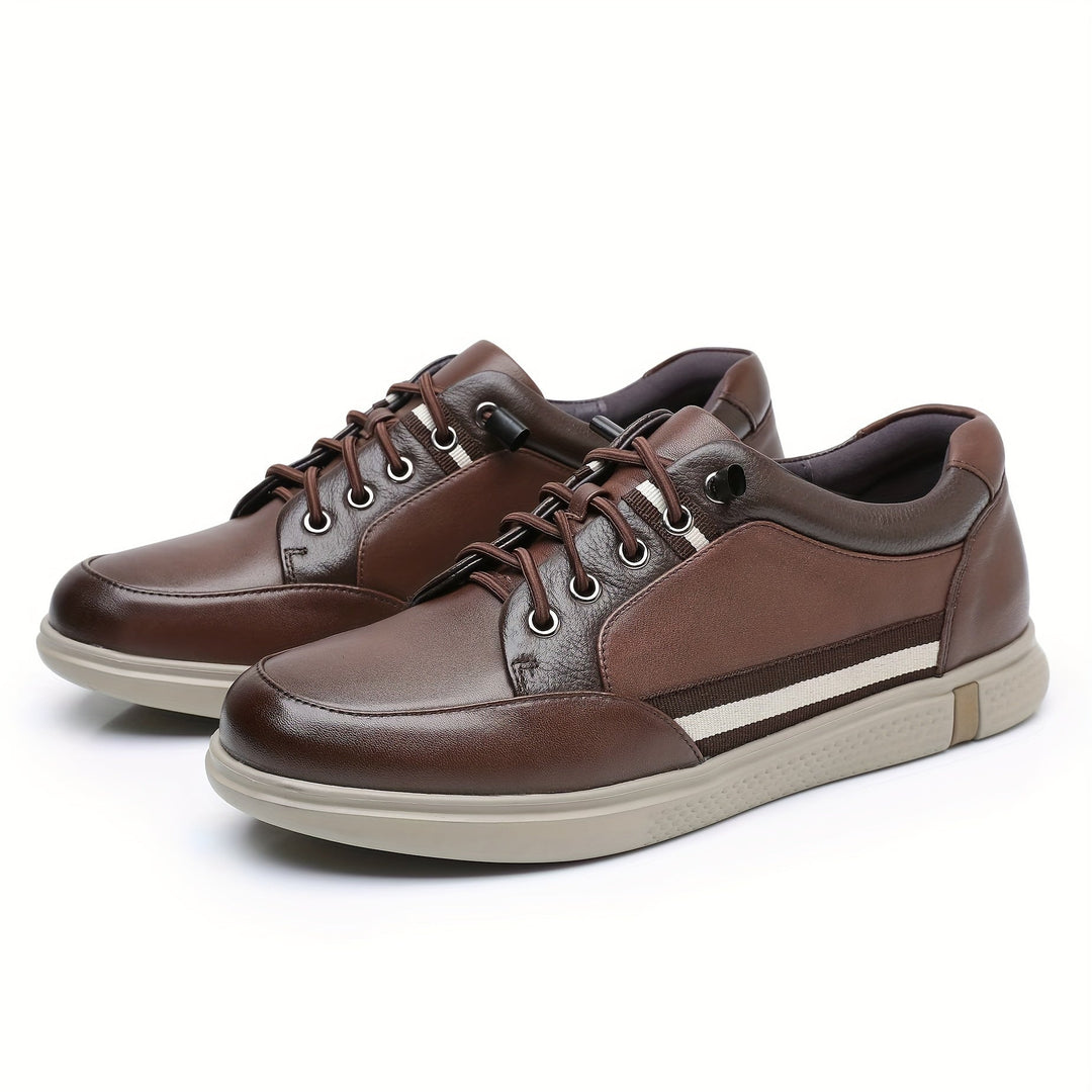 Levoire | Cuir Chaussures Plates Pour Hommes D'Affaires Marron foncé